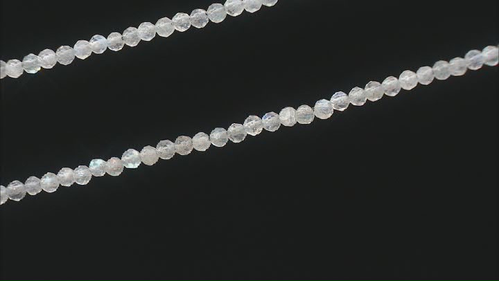 Labradorite 3-3.5mm Faceted Round Bead Strand Set of 2 Appx 15-15.5" in Length Video Thumbnail