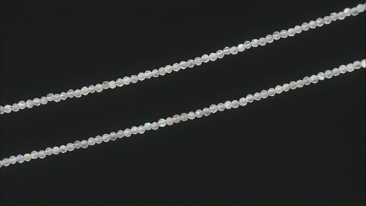 Labradorite 3-3.5mm Faceted Round Bead Strand Set of 2 Appx 15-15.5" in Length Video Thumbnail