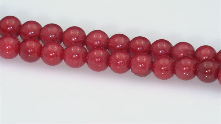 Red Coral Round 5-6mm Bead Strand Set of 2 Approximately 14.5-15" in Length Video Thumbnail