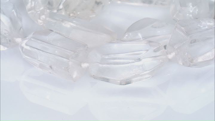 Rock Crystal Quartz 10x15-20x40mm Nugget Bead Strand Approximately 15-16" in Length Video Thumbnail