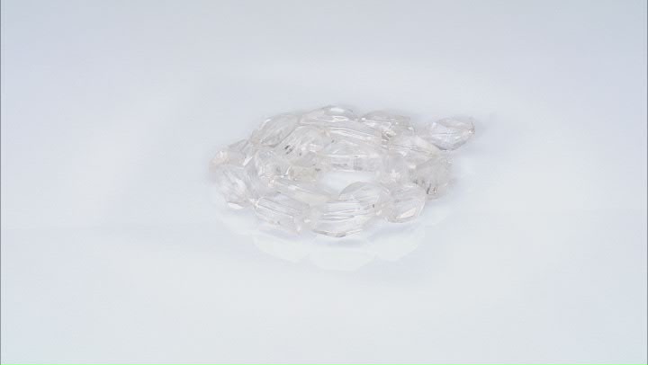 Rock Crystal Quartz 10x15-20x40mm Nugget Bead Strand Approximately 15-16" in Length Video Thumbnail