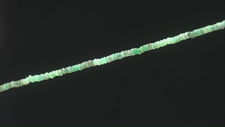 Emerald and Green Beryl 3.75-5mm Faceted Irregular Heishi Beads Approximately 13-13.5" in Length Video Thumbnail