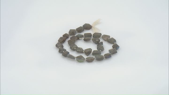 Labradorite Approximately 8-12mm Faceted Irregular Nugget and Clear Glass Tube Bead 2mm Bead Strand Video Thumbnail
