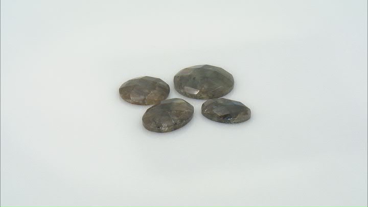 Labradorite Faceted Cabochon Kit of 4 Assorted Shapes & Sizes Video Thumbnail