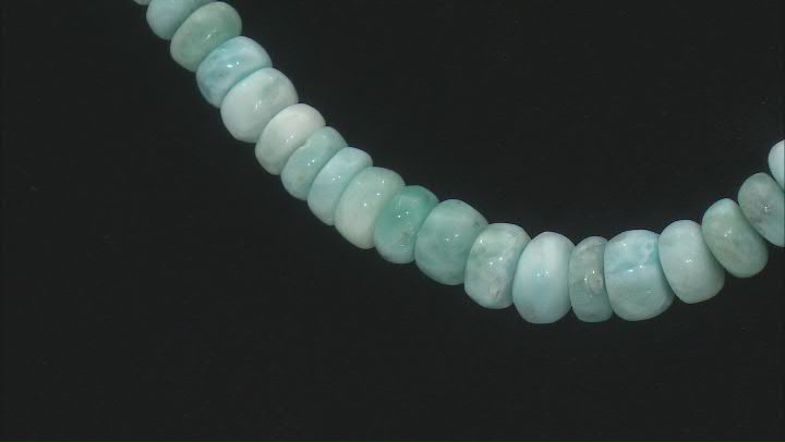 Larimar 5-7mm Smooth Rondelle Bead Strand Approximately 16" in Length Video Thumbnail