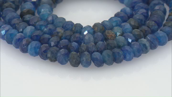 Kyanite 4x3mm Faceted Rondelle Bead Strand Approximately 14-15" in Length Video Thumbnail