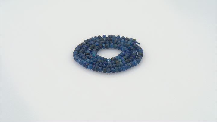 Kyanite 4x3mm Faceted Rondelle Bead Strand Approximately 14-15" in Length Video Thumbnail