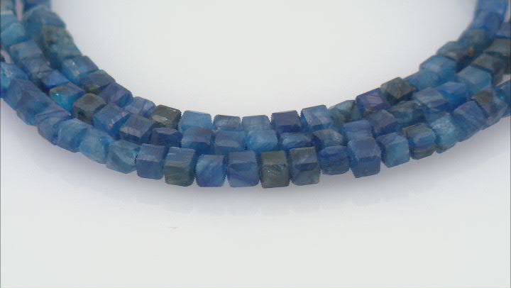 Kyanite 2.5x2.5mm Flat Round Bead Strand Approximately 14-15" in Length Video Thumbnail