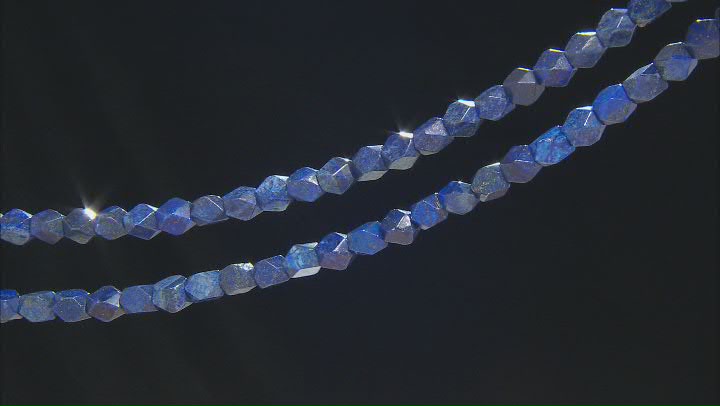 Lapis Lazuli 16x12mm Tumble Faceted Bead Strand Set of 2 Each Approximately 15.25-15.75" in Length Video Thumbnail