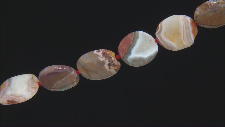 Moroccan Agate 20x30mm-25x45mm Irregular Oval Shape Approximately 15-16" in Length Video Thumbnail