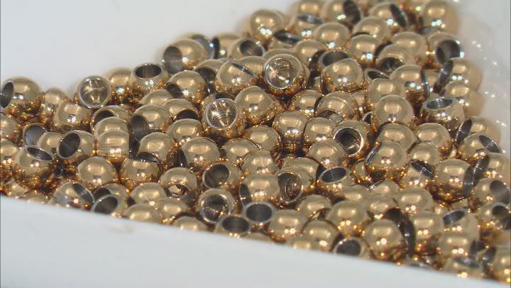 18k Gold over Stainless Steel Round 3mm Spacer Beads Approximately 300 Video Thumbnail