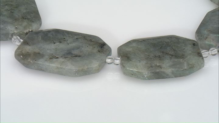 Labradorite 25x32-34x43mm Faceted Graduated Octagon Nugget Bead Strand Video Thumbnail