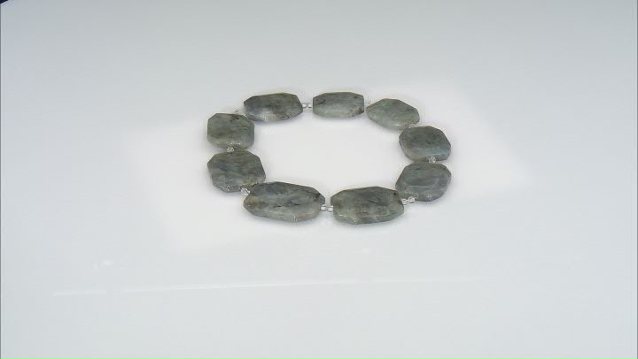 Labradorite 25x32-34x43mm Faceted Graduated Octagon Nugget Bead Strand Video Thumbnail