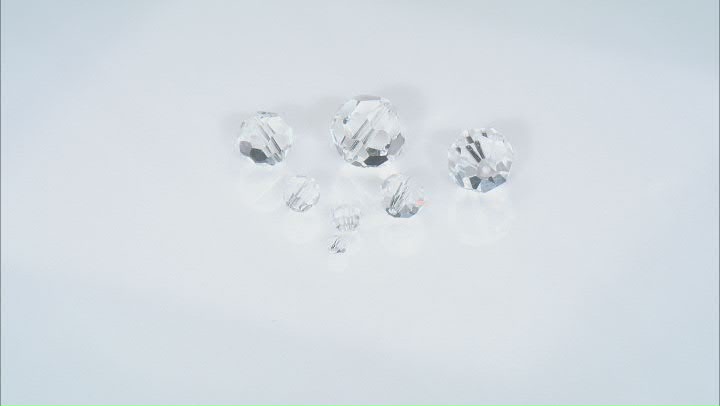 Clear Faceted Round Glass Beads Set of 250 Video Thumbnail