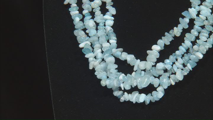 Aquamarine Chip Strand Set of 4 Approximately 30" in Length Video Thumbnail