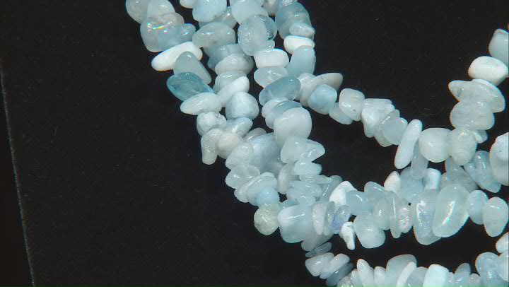 Aquamarine Chip Strand Set of 4 Approximately 30" in Length Video Thumbnail