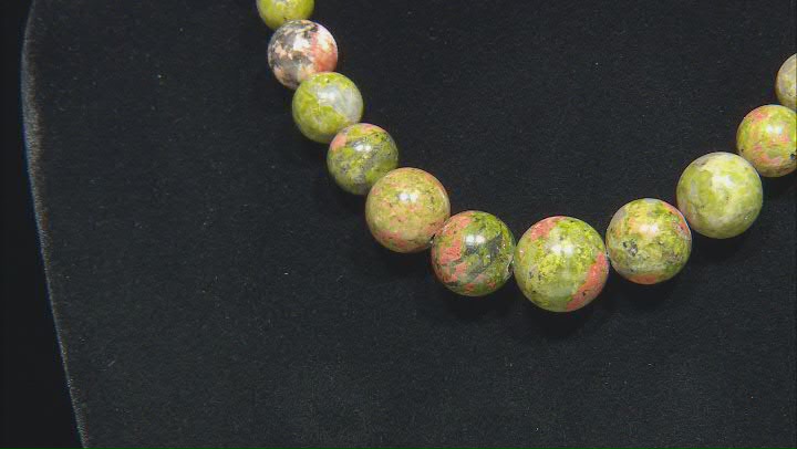 Unakite 6-14mm Graduation Round Bead Strand Approximately 14-15" in Length Video Thumbnail