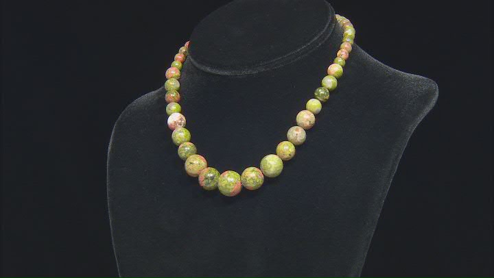 Unakite 6-14mm Graduation Round Bead Strand Approximately 14-15" in Length Video Thumbnail
