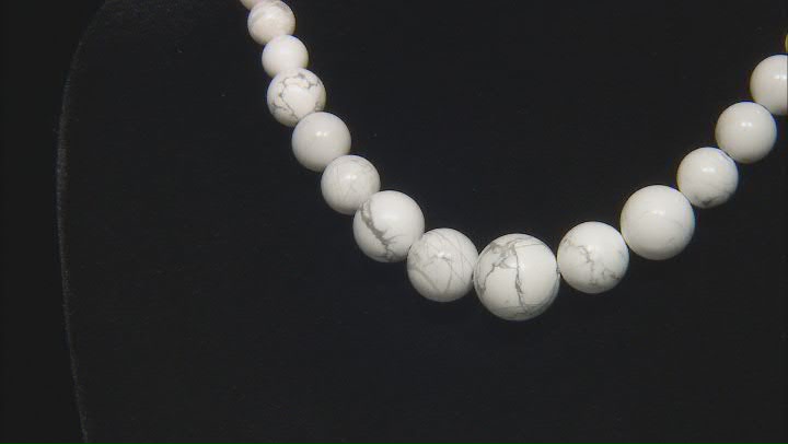 White Magnesite 6-14mm Graduation Round Bead Strand Approximately 14-15" in Length Video Thumbnail