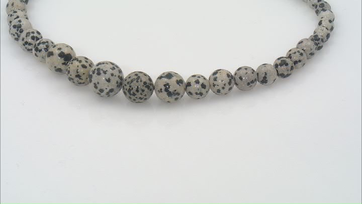 Dalmatian Stone 6-14mm Graduation Round Bead Strand Approximately 14-15" in Length Video Thumbnail