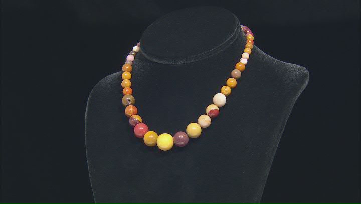 Mookaite 6-14mm Graduation Round Bead Strand Approximately 14-15" in Length Video Thumbnail