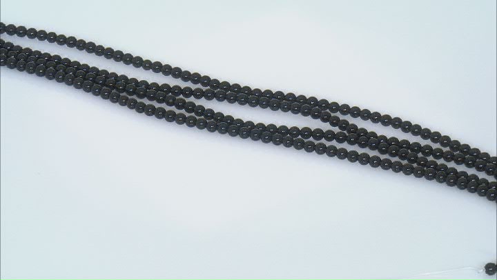 Obsidian 5mm Round Bead Strand Set of 4 Approximately 14-15" in Length Each Video Thumbnail
