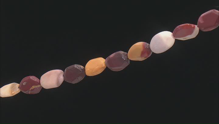 Mookaite 18x23-40mm Flat Nugget Bead Strand Approximately 15-16" in Length Video Thumbnail