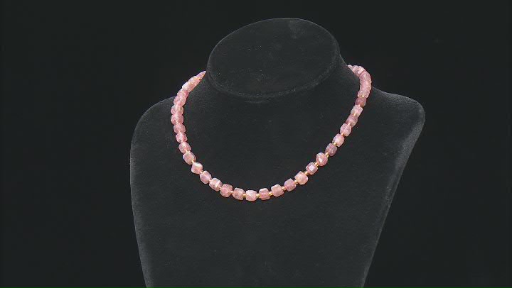 Pink Aventurine Quartz 6-7mm Table Cut Cube Bead Strand Approximately 15-16" in Length Video Thumbnail