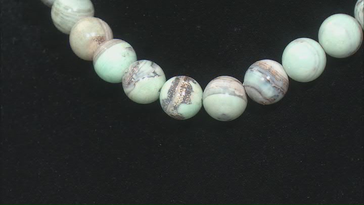 Green Terra Agate 10mm Round Bead Strand Approximately 15-16" in Length Video Thumbnail