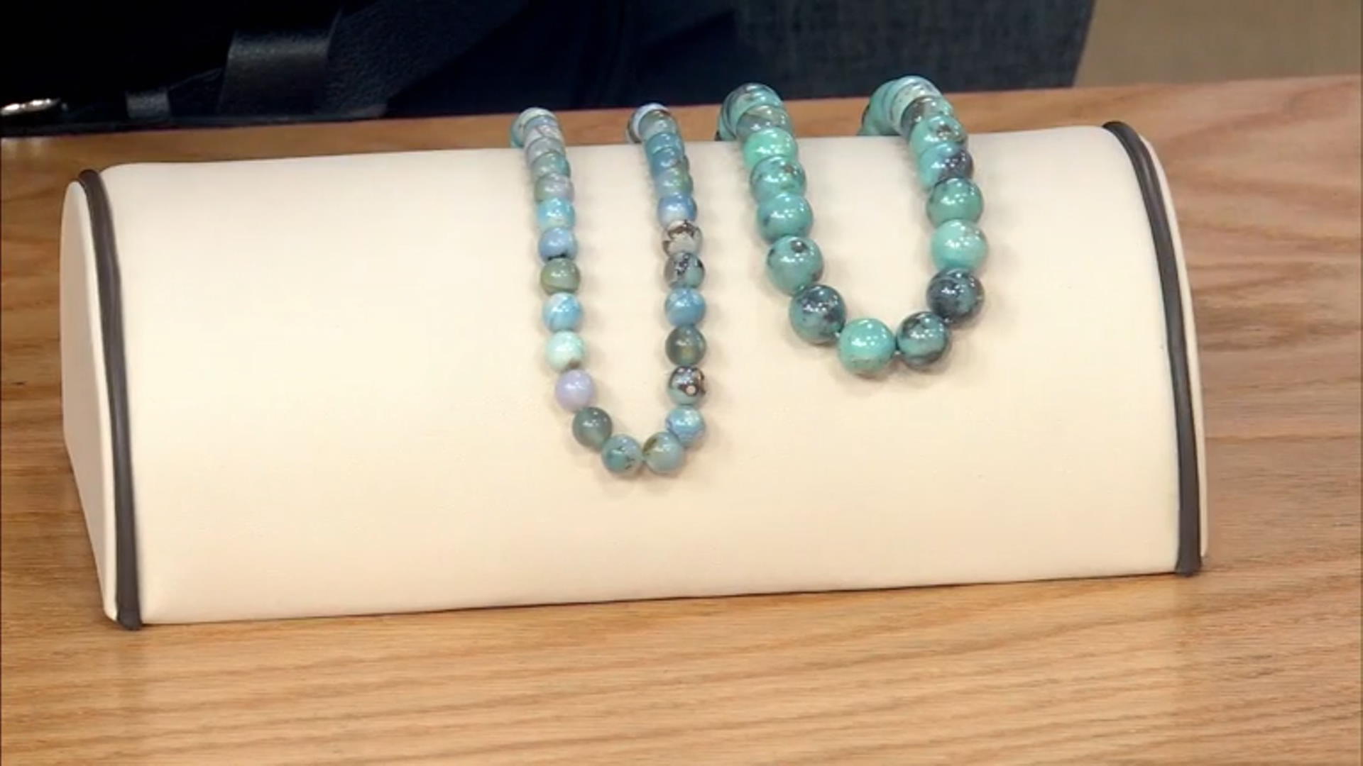 Green & Blue Terra Agate 8mm Round Bead Strand 15-16" in Length Video Thumbnail