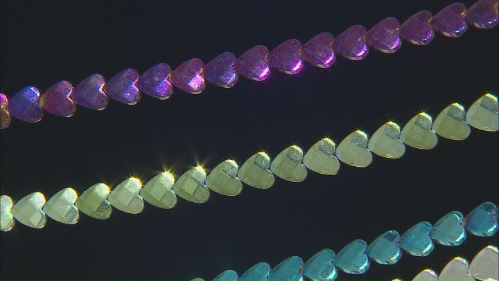 Hematine 8mm Faceted Heart Bead Strand Set of 5 Video Thumbnail
