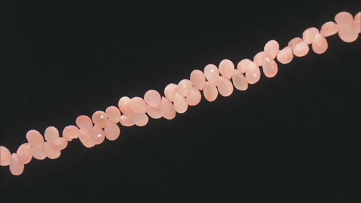 Peach Moonstone & Feldspar 6.5-9mm Faceted Pear Bead Strand 8-8.5" in Length Video Thumbnail