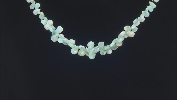 Larimar 5x7-9x14mm Faceted Pear Bead Strand Approximately 8" in Length Video Thumbnail