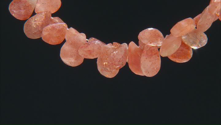 Sunstone 5x7-9x14mm Faceted Pear Bead Strand Approximately 8" in Length Video Thumbnail
