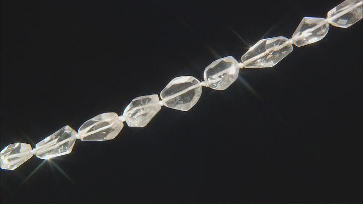 Rock Crystal Quartz 7x12-15x30mm Nugget Bead Strand Approximately 15-16" in Length Video Thumbnail