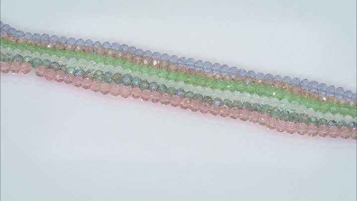 Multi-Color Chinese Crystal 6mm Rondelle Bead Strand Set of 6 Video Thumbnail