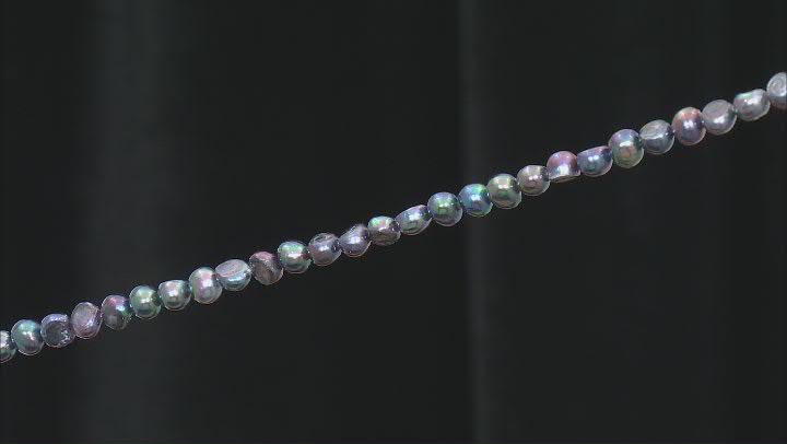 Peacock Cultured Freshwater Pearl 6.5-8mm Potato Bead Strand Approximately 16" in Length Video Thumbnail