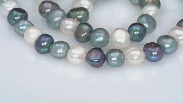 Multi-Color Cultured Freshwater Pearl 7x9-9X11mm Potato Bead Strand Approximately 16" in Length Video Thumbnail