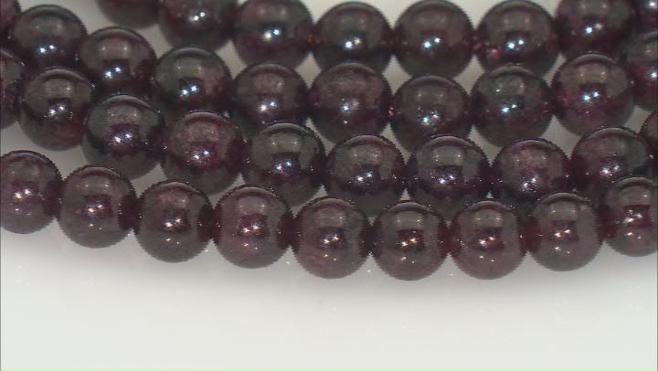 Garnet 6mm Round Bead Strand Approximately 1m in Length Video Thumbnail