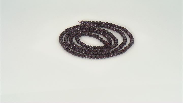 Garnet 6mm Round Bead Strand Approximately 1m in Length Video Thumbnail