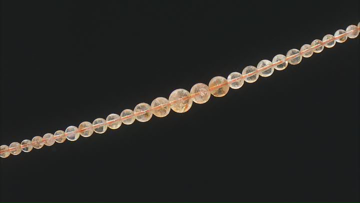 Citrine 6-12mm Graduated Round Bead Strand Approximately 15" in Length Video Thumbnail