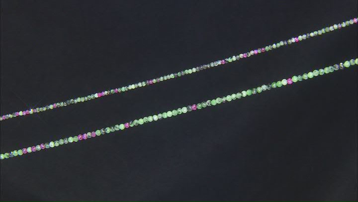 Ruby Zoisite 2mm & 3mm Faceted Round Bead Strand Set of 2 Approximately 14-15" in Length Video Thumbnail