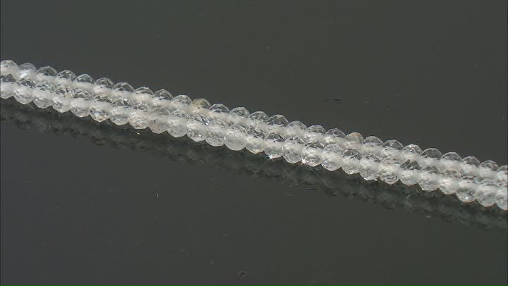 Clear Topaz 2x3mm Faceted Rondelle Bead Strand Set of 2 Approximately 15-16" in Length Video Thumbnail