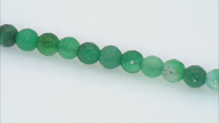 Green Banded Agate 6mm Faceted Round Bead Strand Approximately 14-15" in Length Video Thumbnail
