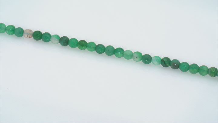 Green Banded Agate 6mm Faceted Round Bead Strand Approximately 14-15" in Length Video Thumbnail