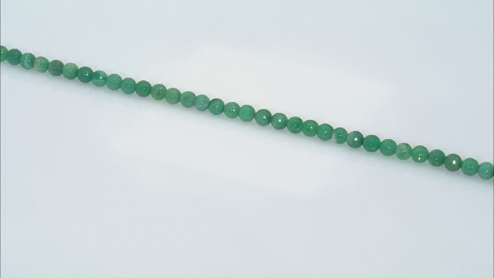 Green Banded Agate 10mm Faceted Round Bead Strand Approximately 14-15" in Length Video Thumbnail