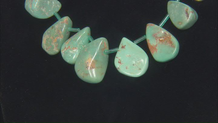 Turquoise 14x27-10x17mm Irregular Tear Drop Bead Strand Approximately 15-15.5" in Length Video Thumbnail