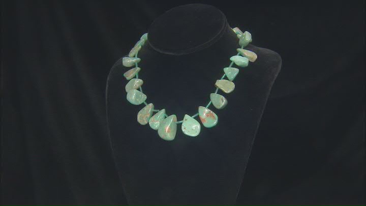 Turquoise 14x27-10x17mm Irregular Tear Drop Bead Strand Approximately 15-15.5" in Length Video Thumbnail