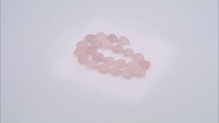 Rose Quartz 16mm Puffy Heart Bead Strand Approximately 15" in Length Video Thumbnail