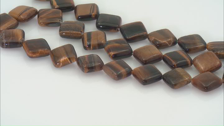 Tiger's Eye 14mm Diamond Shaped Bead Strand Approximately  15-15.5" in Length Video Thumbnail